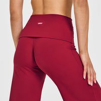SoftMotion™ Fold Over Straight Leg Bottoms | Ruby Red