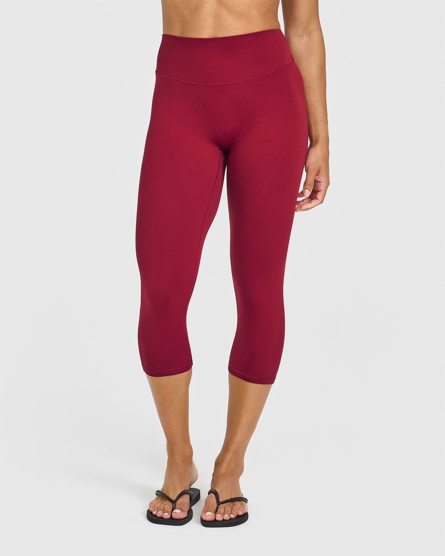 SoftMotion™ High Waisted Capri Leggings | Ruby Red