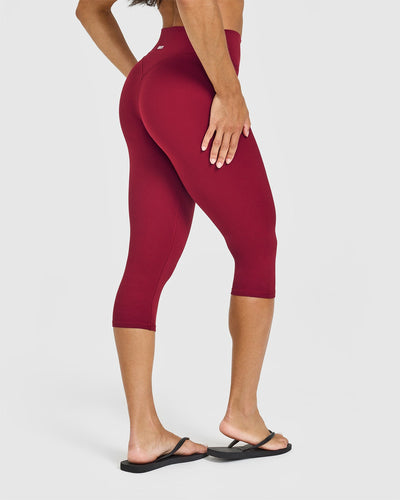 SoftMotion™ High Waisted Capri Leggings | Ruby Red