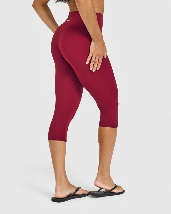 SoftMotion™ High Waisted Capri Leggings | Ruby Red