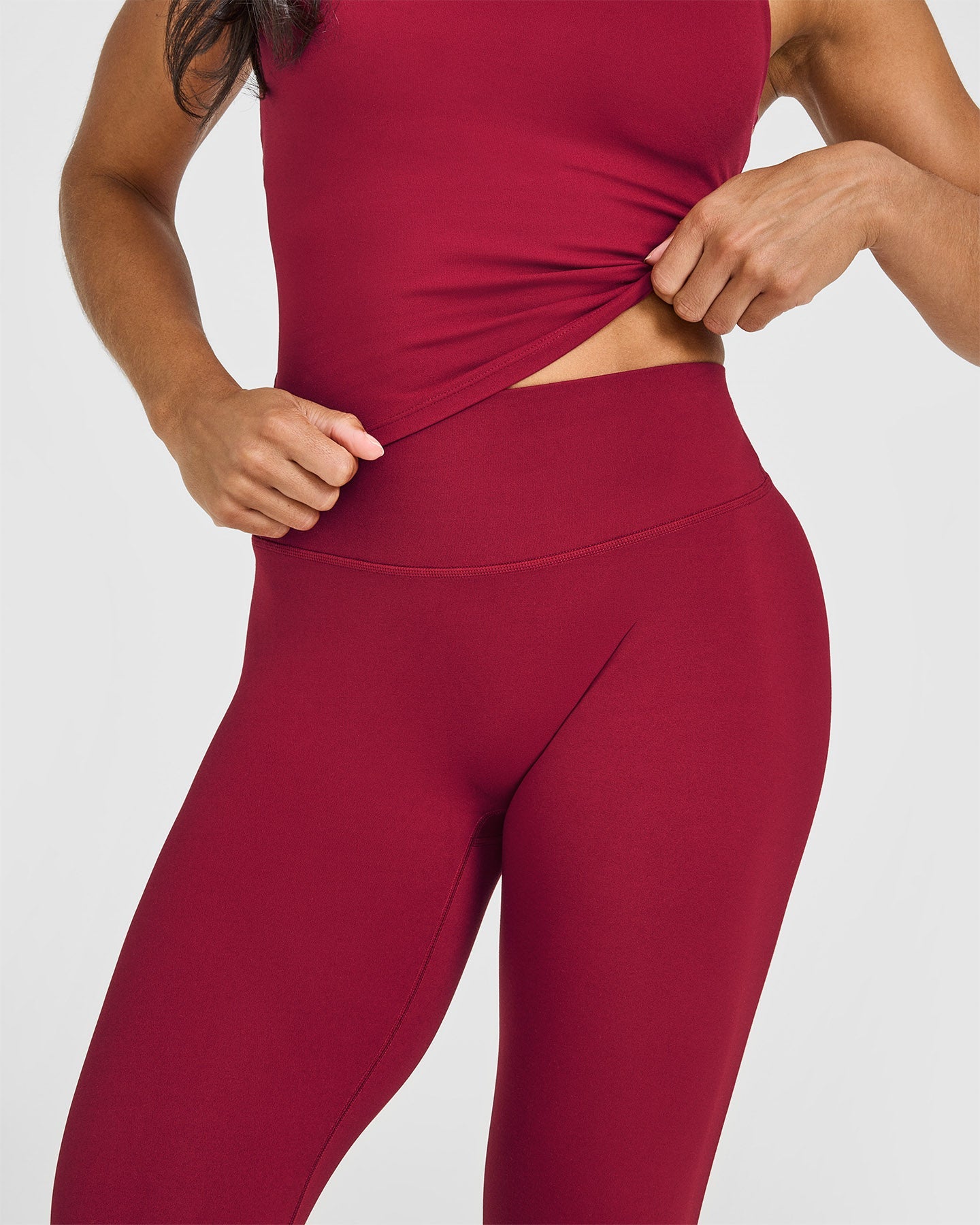 SoftMotion™ High Waisted Capri Leggings | Ruby Red