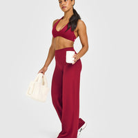SoftMotion™ Straight Leg Bottoms | Ruby Red