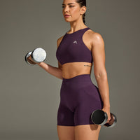 EasyLift™ High Neck Sports Bra | Blackberry Purple