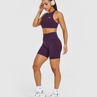 EasyLift™ High Neck Sports Bra | Blackberry Purple