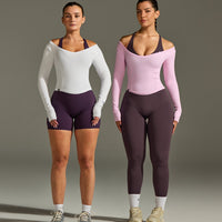 Mellow™ Rib V Neck Mid Long Sleeve Top | White