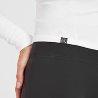 Mellow™ Rib V Neck Mid Long Sleeve Top | White