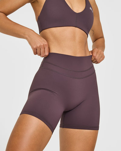 Unified High Waisted Shorts 6" | Dark Umber Brown