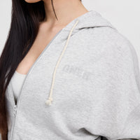 Raw Lounge Oversized Zip Hoodie | Light Grey Marl