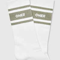 Varsity Long Crew Socks 1 Pack | White/Sage