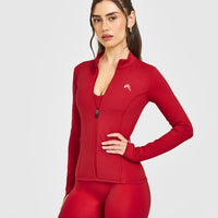 Timeless Jacket with White Logo | Toasted Red