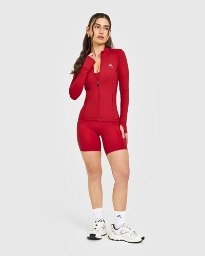 Timeless Jacket with White Logo | Toasted Red