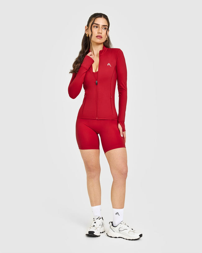 Timeless Jacket with White Logo | Toasted Red