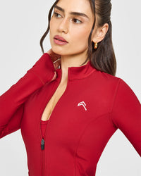 Timeless Jacket with White Logo | Toasted Red
