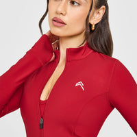 Timeless Jacket with White Logo | Toasted Red