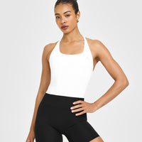Timeless Square Neck Mid Vest | White