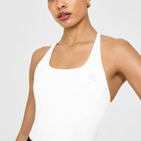 Timeless Square Neck Mid Vest | White