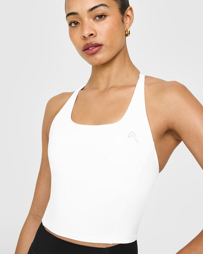 Timeless Square Neck Mid Vest | White