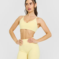 Timeless Strappy Bralette with White Logo | Sherbert Yellow