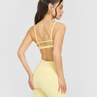 Timeless Strappy Bralette with White Logo | Sherbert Yellow