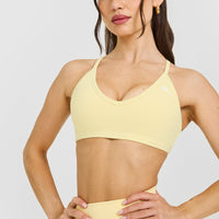 Timeless Strappy Bralette with White Logo | Sherbert Yellow