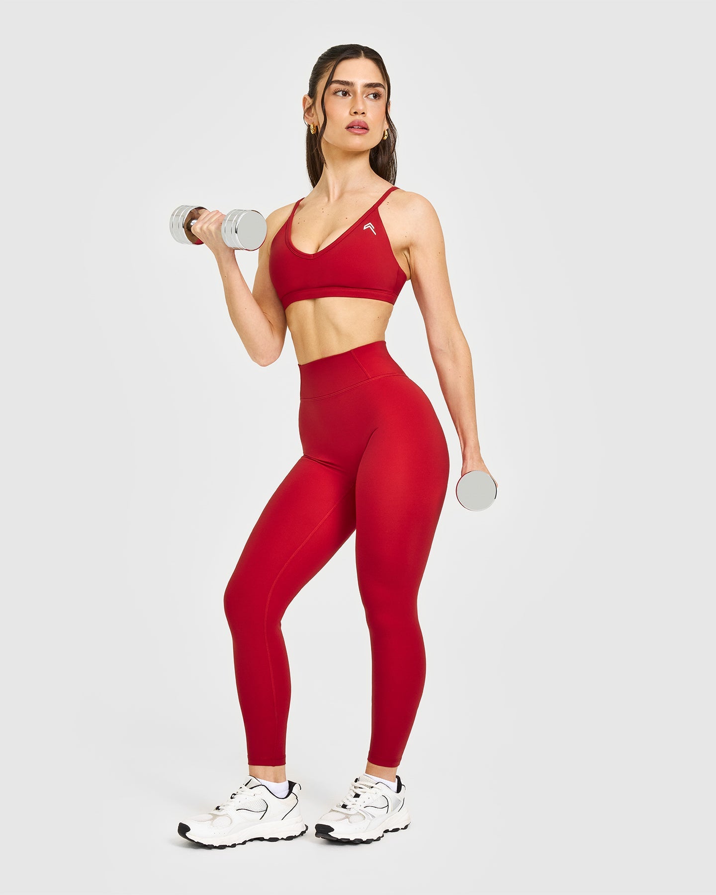 Timeless Strappy Bralette with White Logo | Toasted Red