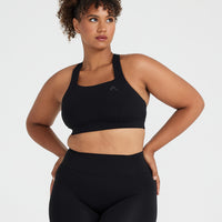 Timeless Wide Strap Sports Bra | Black