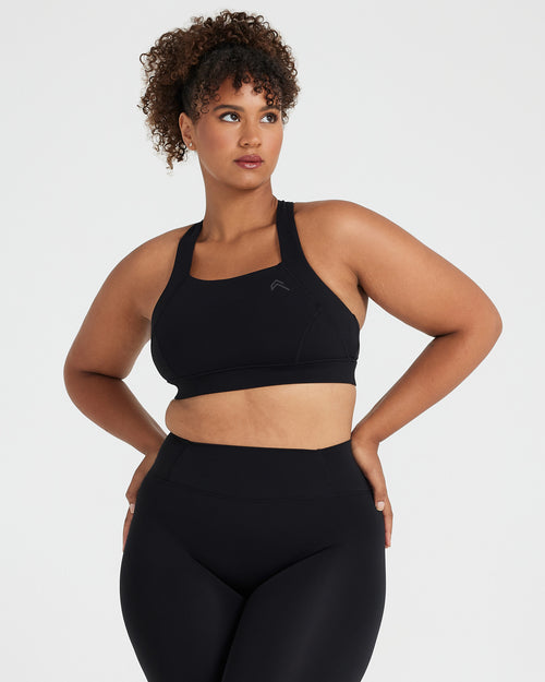 Oner Modal Timeless Wide Strap Sports Bra | Black