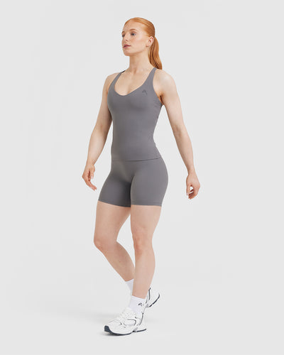 Unified V-Neck Cross Back Vest | Ash Grey