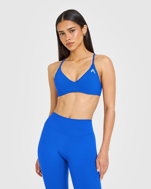 EasyLiftâ„¢ Ultra Minimal Bralette with White Logo | Cobalt Blue