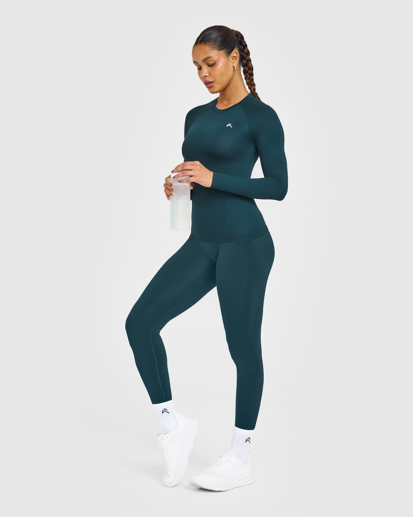 Go To Seamless Fitted Long Sleeve Top | Oil Blue