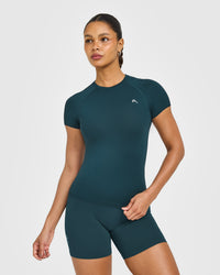 Go To Seamless Fitted Top | Oil Blue