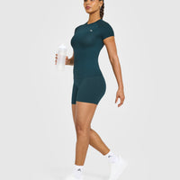 Go To Seamless Fitted Top | Oil Blue