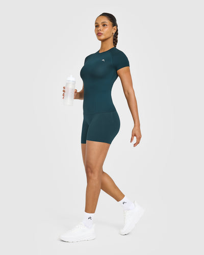 Go To Seamless Fitted Top | Oil Blue