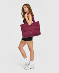 Quilted Tote Bag | Deep Cherry