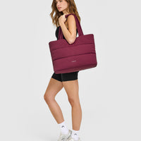 Quilted Tote Bag | Deep Cherry