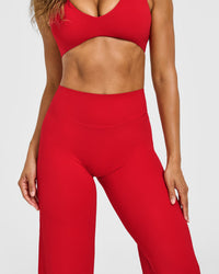 SoftMotion™ Straight Leg Bottoms with White Logo | Light Toasted Red