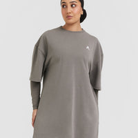 Classic Oversized Longline T-Shirt | Ash Grey