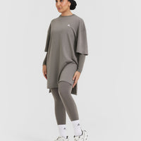 Classic Oversized Longline T-Shirt | Ash Grey