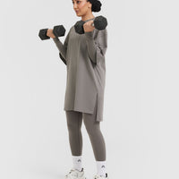 Classic Oversized Longline T-Shirt | Ash Grey