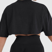 Classic Relaxed Crop Lightweight T-Shirt | Black