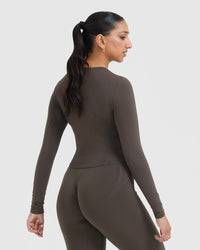 Mellow™ Soft Mid Long Sleeve Top | Deep Taupe