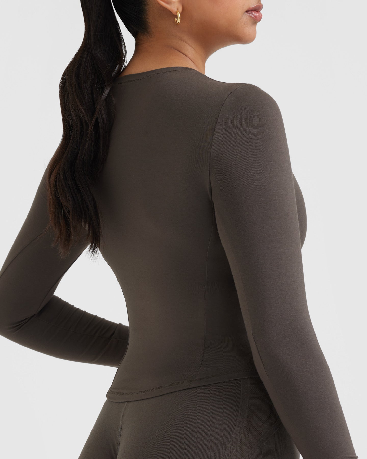 Mellow™ Soft Mid Long Sleeve Top | Deep Taupe