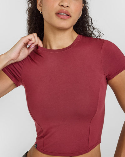 Mellow™ Soft Mid Short Sleeve T-Shirt | Burnt Cherry