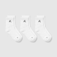 Mid Crew Socks 3 Pack | White
