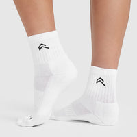 Mid Crew Socks 3 Pack | White