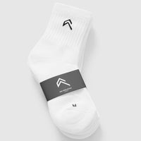 Mid Crew Socks 3 Pack | White