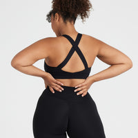 Timeless Wide Strap Sports Bra | Black