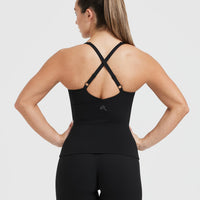 Unified V-Neck Cross Back Vest | Black