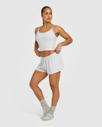 At Home Night Shorts | Grey Marl