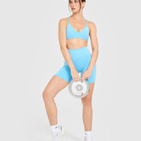 EasyLift™ Ultra Minimal Bralette with White Logo | Arctic Blue